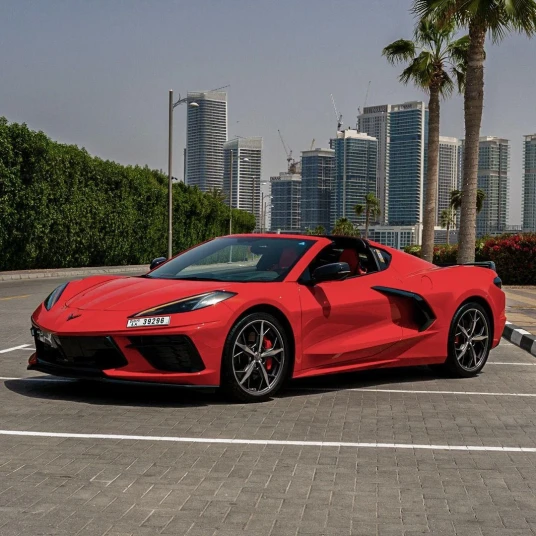 Chevrolet Corvette 2023 red rental in dubai - undefined
